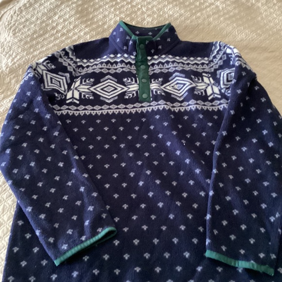 Vineyard vines boys size 16 fleece sweater snowflake theme - Picture 3 of 16
